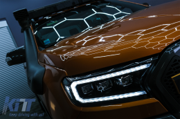 
Első lámpa LED Fénysor indulófénnyel Ford Ranger Raptor (2015-2020) balkormányos modellekhez, Teljes Fekete, dinamikus Irányjelzők, Matrix projektor-image-6089074