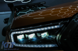 
Első lámpa LED Fénysor indulófénnyel Ford Ranger Raptor (2015-2020) balkormányos modellekhez, Teljes Fekete, dinamikus Irányjelzők, Matrix projektor-image-6089077