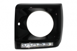 
Első lámpa LED nappali menetfényes burkolattal, króm, MERCEDES G-osztály W463 (1989-2012) modellekhez, G65 AMG Dizájn, fekete Bi-Xenon kinézetü-image-6020069