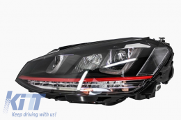 Első lámpák 3D LED DRL Volkswagen Golf 7 VII (2012-2017) piros R20 GTI Look LED kanyarodó lámpa-image-5988119