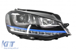 Első lámpák 3D LED DRL Volkswagen Golf 7 VII (2012-2017) kék  GTE Look LED kanyarodó lámpa-image-5988476