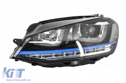 Első lámpák 3D LED DRL Volkswagen Golf 7 VII (2012-2017) kék  GTE Look LED kanyarodó lámpa-image-5988478