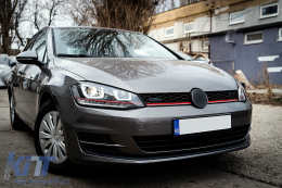 Első lámpák 3D LED DRL Volkswagen Golf 7 VII (2012-2017) piros R20 GTI Look LED folyamatos kanyarodó lámpa-image-6101454