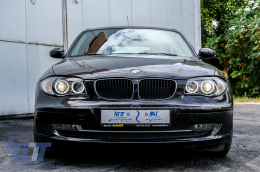 Első lámpák Angel Eyes BMW 1er E87 2004-2007 2 Körgyűrű Fekete-image-6073064