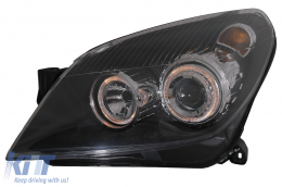 Első lámpák angyalszem Opel Astra H (2004-2009) 2 körgyűrű fekete-image-59787