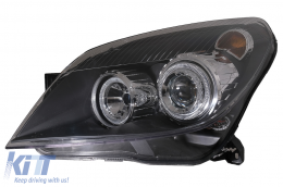 Első lámpák angyalszem Opel Astra H (2004-2009) 2 körgyűrű fekete-image-6079881