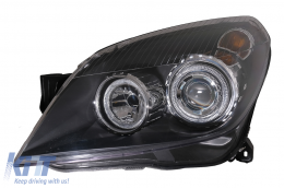 Első lámpák angyalszem Opel Astra H (2004-2009) 2 körgyűrű fekete-image-6079883
