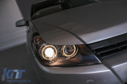 Első lámpák angyalszem Opel Astra H (2004-2009) 2 körgyűrű fekete-image-6085310