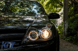 Első lámpák angyalszem Opel Astra H (2004-2009) 2 körgyűrű fekete-image-6094031
