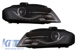Első lámpák LED AUDI A4 B8 8K (2008-2011) HELYZETJELZŐ LÁMPÁVAL FEKETE-image-6015008
