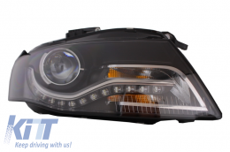 Első lámpák LED AUDI A4 B8 8K (2008-2011) HELYZETJELZŐ LÁMPÁVAL FEKETE-image-6015010