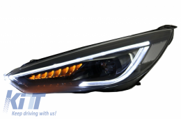Első lámpák LED DRL Ford Focus III Mk3 (2015-2017) Bi-Xenon Design dinamikus folyású irányjelző lámpák démon kinézet-image-6033046