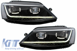 Első lámpák LED DRL  VW Jetta Mk6 VI (2011-2017) Dinamikus irányjelző lámpák Xenon Matrix Design-image-6040748