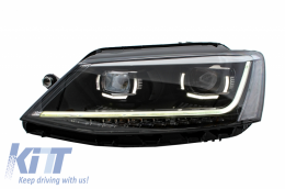 Első lámpák LED DRL  VW Jetta Mk6 VI (2011-2017) Dinamikus irányjelző lámpák Xenon Matrix Design-image-6040749