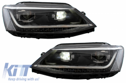 Első lámpák LED DRL  VW Jetta Mk6 VI (2011-2017) Dinamikus irányjelző lámpák Xenon Matrix Design-image-6040750
