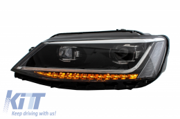 Első lámpák LED DRL  VW Jetta Mk6 VI (2011-2017) Dinamikus irányjelző lámpák Xenon Matrix Design-image-6040753