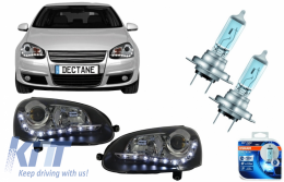 image-18-
Első lámpák LED nappali menetfénnyel és OSRAM HIDEG KÉK INTENSE H7 halogén izzókkal VW Golf V 5 Jetta 5 (2003-2009) modellekhez, fekete 