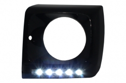
Első lámpák LED nappali menetfényes fekete burkolattal, MERCEDES Benz G-osztály W463 (1989-2012) modellekhez, G65 AMG Dizájn, Bi-Xenon kinézetü-image-6020149