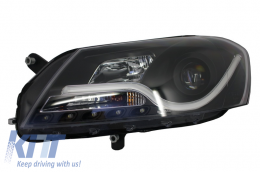 Első lámpák VW Volkswagen Passat B7 (2010-2014) fénycső LED DRL fekete-image-6017601