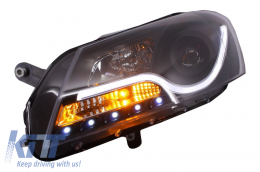 Első lámpák VW Volkswagen Passat B7 (2010-2014) fénycső LED DRL fekete-image-6017605