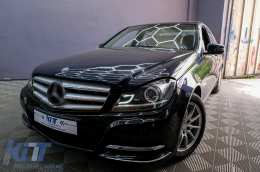 Első lámpák  LED DRL Mercedes Benz W204 C-osztály 2011+ Fekete-image-6095138