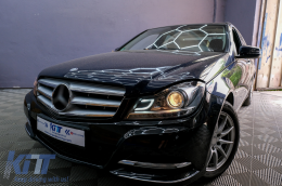 Első lámpák  LED DRL Mercedes Benz W204 C-osztály 2011+ Fekete-image-6095140