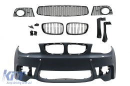 Első lökhárító BMW 1'er E81/E82 E87/E88 (2004-2011) 1M Design SRA-val ködlámpa nélkül-image-6097672