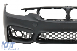 Első lökhárító BMW 3-as F30 F31 Non LCI & LCI (2011-2018) M3 Sport EVO Design ködlámpa foglalattal-image-6032751