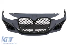 Első lökhárító BMW 3-as F30 F31 Non LCI & LCI (2011-2018) G80 M3 Design átalakító fekete hűtőrács-image-6101216