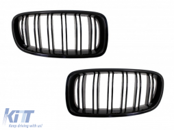 Első lökhárító BMW 3 F30 F31 nem LCI és LCI (2011-2018) modellekhez, M3 Sport EVO Dizájn, ködlámpával és dupla csíkos vese hűtőráccal-image-6032804