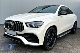 Első lökhárító díszléc szett Mercedes GLE W167 / GLE Coupe C167 (2019-) AMG Sport line lökhárítóhoz, GLE53 Dizájn, zongoralakk fekete-image-6085319