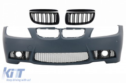 image-16-
Első lökhárító dupla csíkos vese hűtőráccsal BMW 3 E90 E91 LCI előtti (2004-2008) Sedan Touring modellekhez, M3 Dizájn