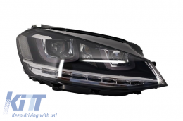 Első lökhárító fényszórókkal 3D DRL ezüst LED FLOWING dinamikus szekvenciális irányjelzővel Volkswagen Golf VII 7 2013-2017 R-Line Look-image-6051412