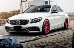 
Első lökhárító, hűtőrács, diffúzor és kipufogóvégek, Króm, MERCEDES C-osztály W205 S205 AMG Sport Line (2014-2018) modellekhez, C63 Dizájn-image-6078718