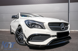 Első lökhárító koptató, légterelő és konverziós szett - Mercedes CLA W117 Facelift (2016-2018), CLA45 Design, zongoralakk fekete-image-6072927