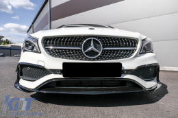 Első lökhárító koptató, légterelő és konverziós szett - Mercedes CLA W117 Facelift (2016-2018), CLA45 Design, zongoralakk fekete-image-6072928