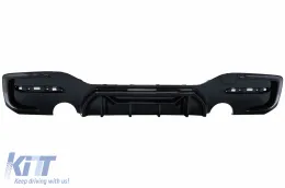 Első lökhárító koptató spoiler BMW 1-es F20 F21 LCI (2015-2019) modellhez, hátsó lökhárító diffúzorral és küszöb spoilerekkel, Hatchback M Sport, zongoralakk fekete-image-6087569