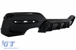 Első lökhárító koptató spoiler BMW 1-es F20 F21 LCI (2015-2019) modellhez, hátsó lökhárító diffúzorral és küszöb spoilerekkel, Hatchback M Sport, zongoralakk fekete-image-6087581