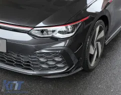 Első lökhárító oldalsó díszléc szett VW Golf 8 Mk8 MQB GTI / R-Line (2020-tól) - Zongorafekete-image-6297909