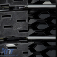 Első lökhárító oldalsó rács Audi A1 8X 2010-2014 RS1 Look Fényes fekete / Ezüst Bal & Jobb 2 darab-image-6300655