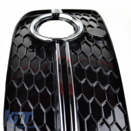 Első lökhárító oldalsó rács Audi Q3 8U 11-15 RSQ3 Look Fényes fekete / Króm Bal & Jobb 2 darab-image-6300641
