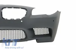 Első lökhárító sárvédőkkel BMW 5-ös F10 F11 2011-up, PDC és fényszórómosó támogatással, M5 Design-image-6034426