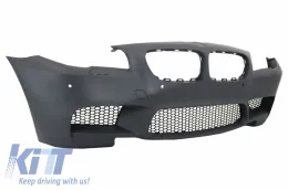 Első lökhárító sárvédőkkel BMW 5-ös F10 F11 2011-up, PDC és fényszórómosó támogatással, M5 Design-image-6034427