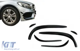Első lökhárító splitter Aero Mercedes C-osztály W205 S205 C205 A205 (2015-2018), C43 Dizájn, zongoralakk fekete-image-6073314