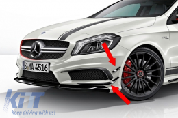 Első lökhárító splitter fins aero Mercedes Benz W176 A-osztály (2012-08/2015) A45 AMG Design-image-5988103