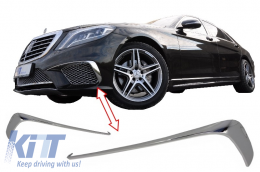 Első lökhárító splitter toldat Mercedes Benz W222 S-osztály S65 AMG Design (2013-tól) króm kiadás-image-6010824