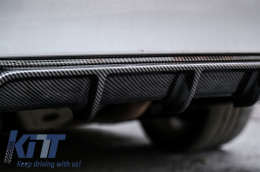 Első lökhárító spoiler és dupla kimenetes diffúzor BMW 3-as F30 F31 (2011-) M-performance dizájn, szénszálas bevonat-image-6065875