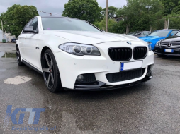 Első lökhárító spoiler és vese hűtőrács BMW 5-ös F10 F11 Sedan Touring (2011-2017), M-performance dupla csíkos, zongorafekete-image-6040361