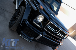 Első lökhárító spoiler LED DRL kiegészítő Mercedes W463 G-osztály AMG (1989-től)-image-55769