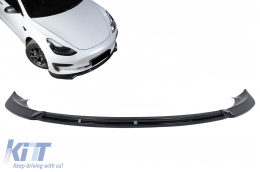 Első lökhárító spoiler Tesla Model 3 (2017-) - zongoralakk fekete-image-6071364